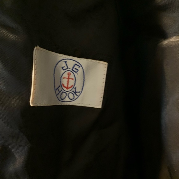 JG Hook Coat Women XLarge Black Wool Cashmere Peak Double Breasted VTG - Picture 2 of 4